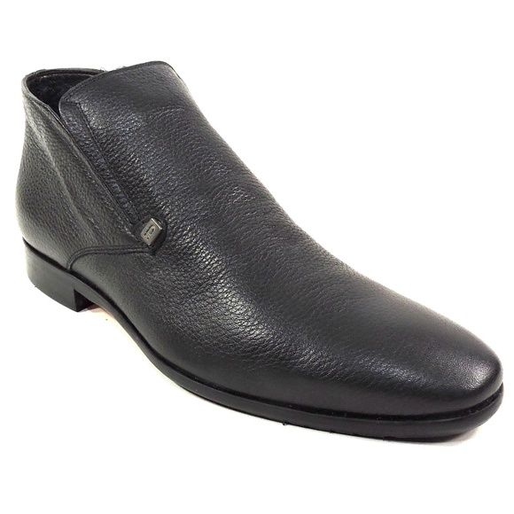 ERNESTO DOLANI 🇮🇹 MEN'S BLACK SOFT DEER LEATHER COMFORT WINTER BOOTIE - Picture 3 of 8